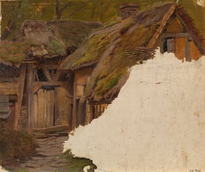 Study of an Old Farm by Adolph Tidemand